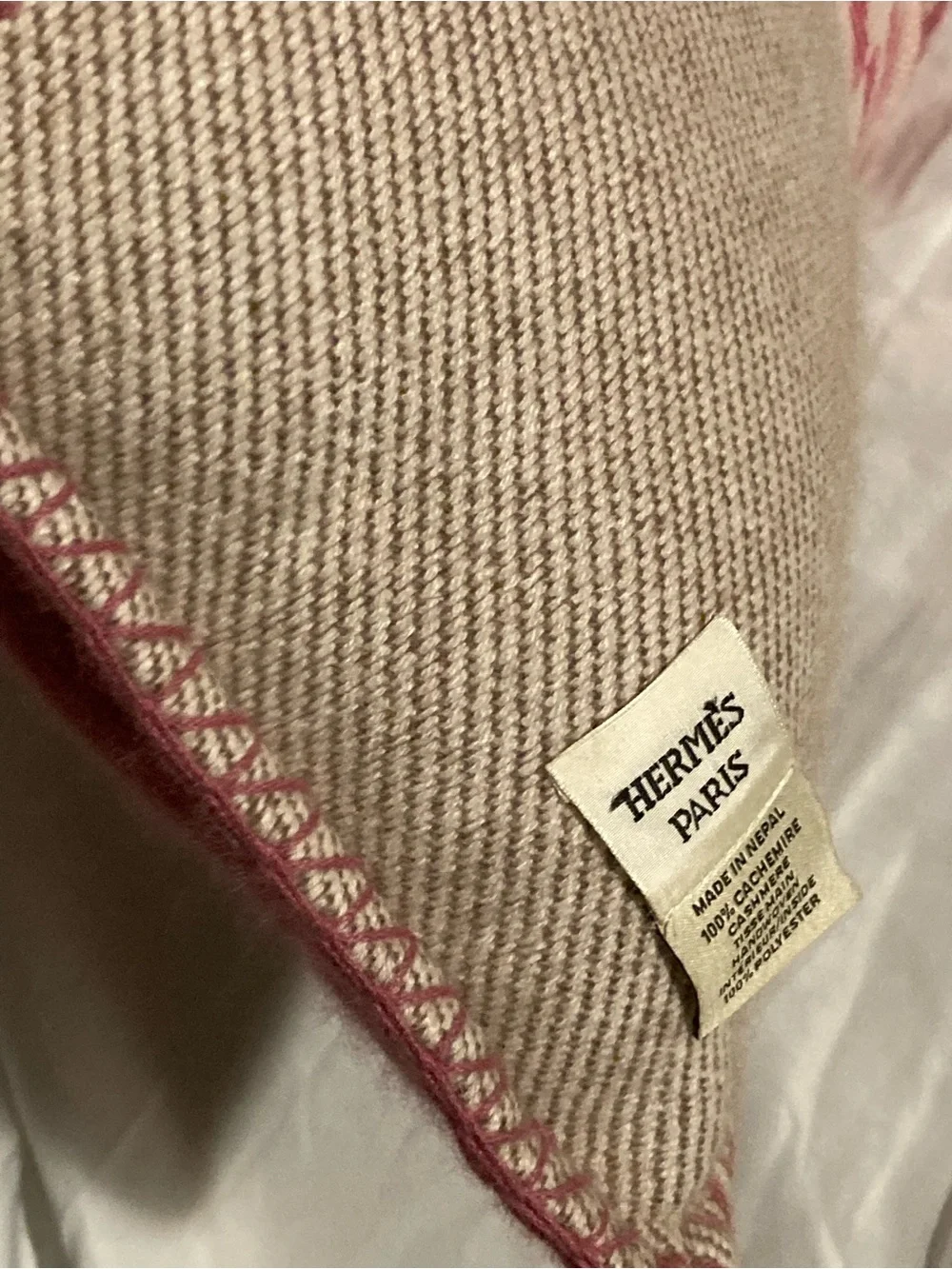Hermes Orange and Pink Patchwork Accent Pillow
